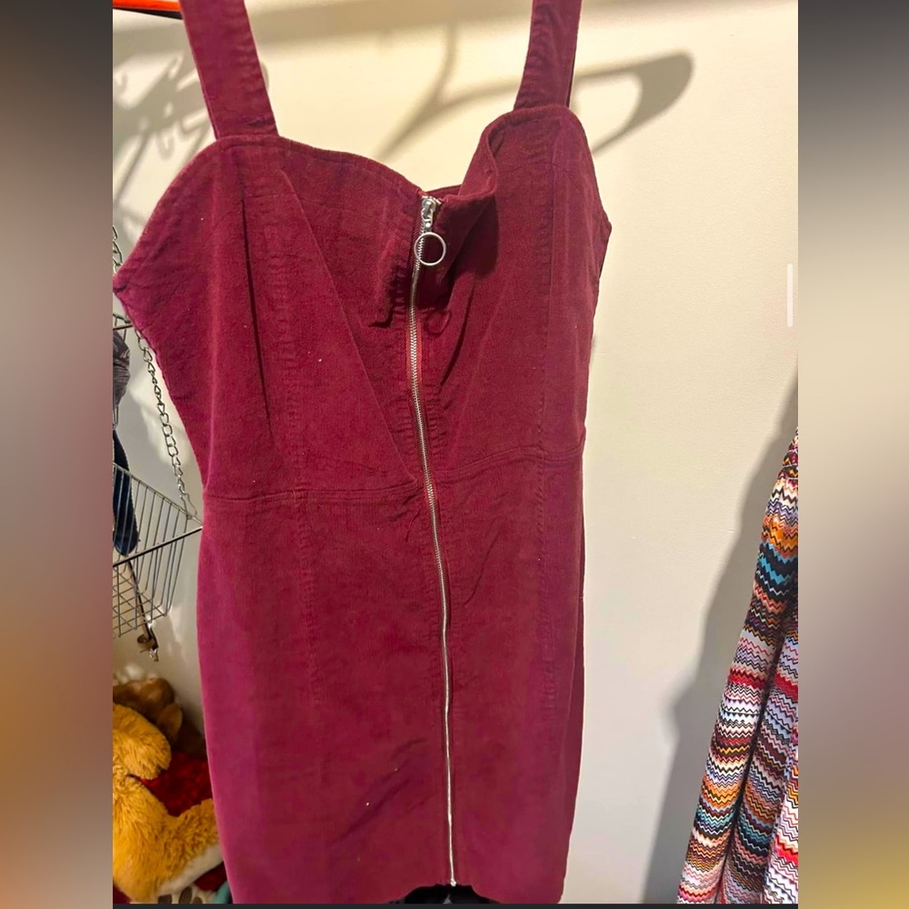 Maroon Zip Up Dress